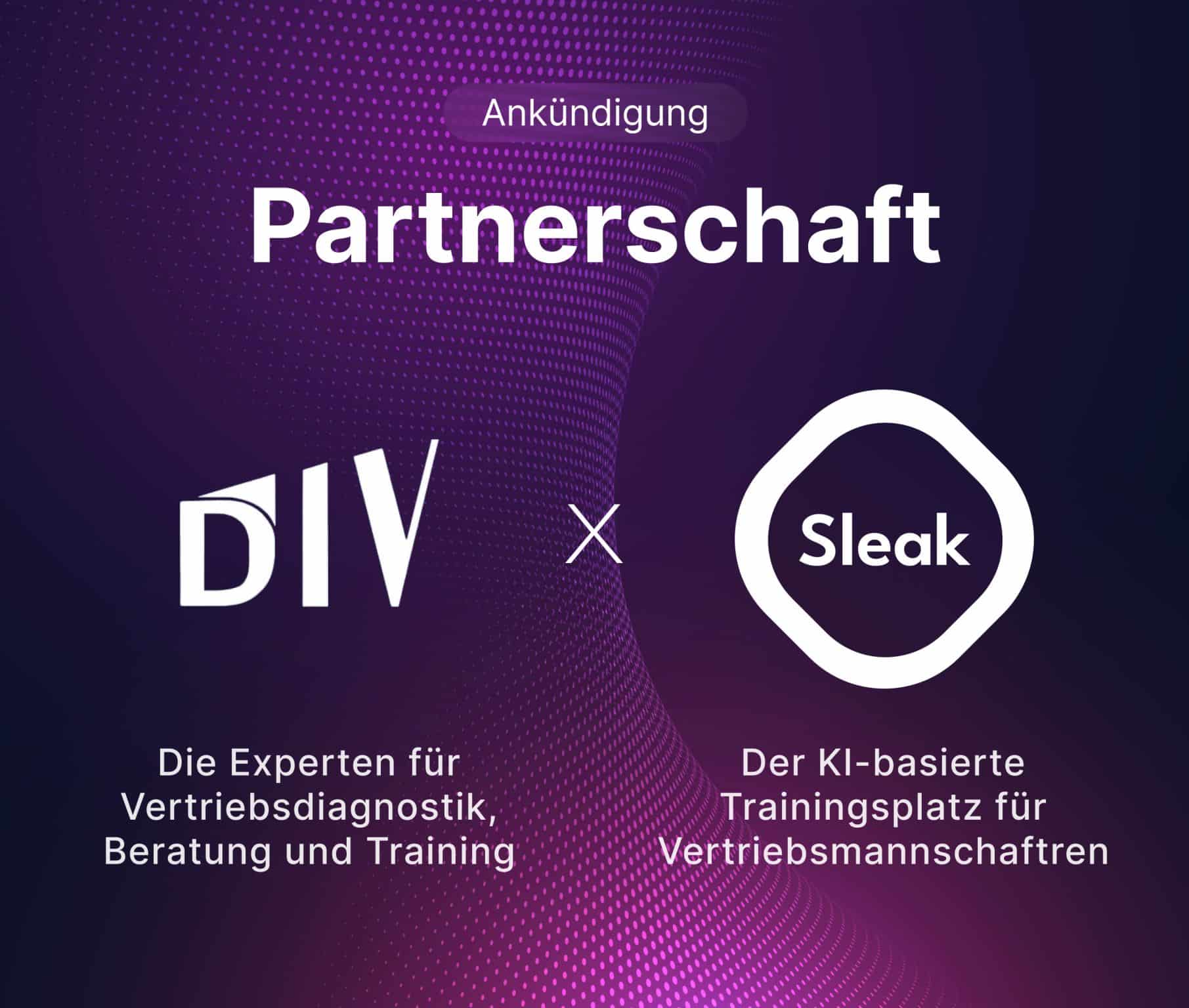 Ankündigung der Partnerschaft von sleak.ai und dem DIV